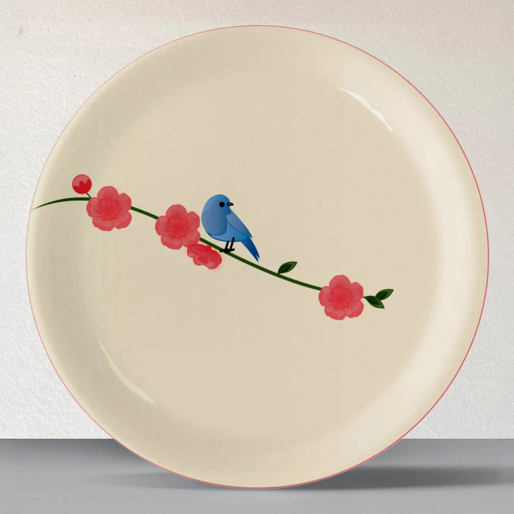 Nature Art for Every collage porcelain plate Set of 3 - Harshita Craft