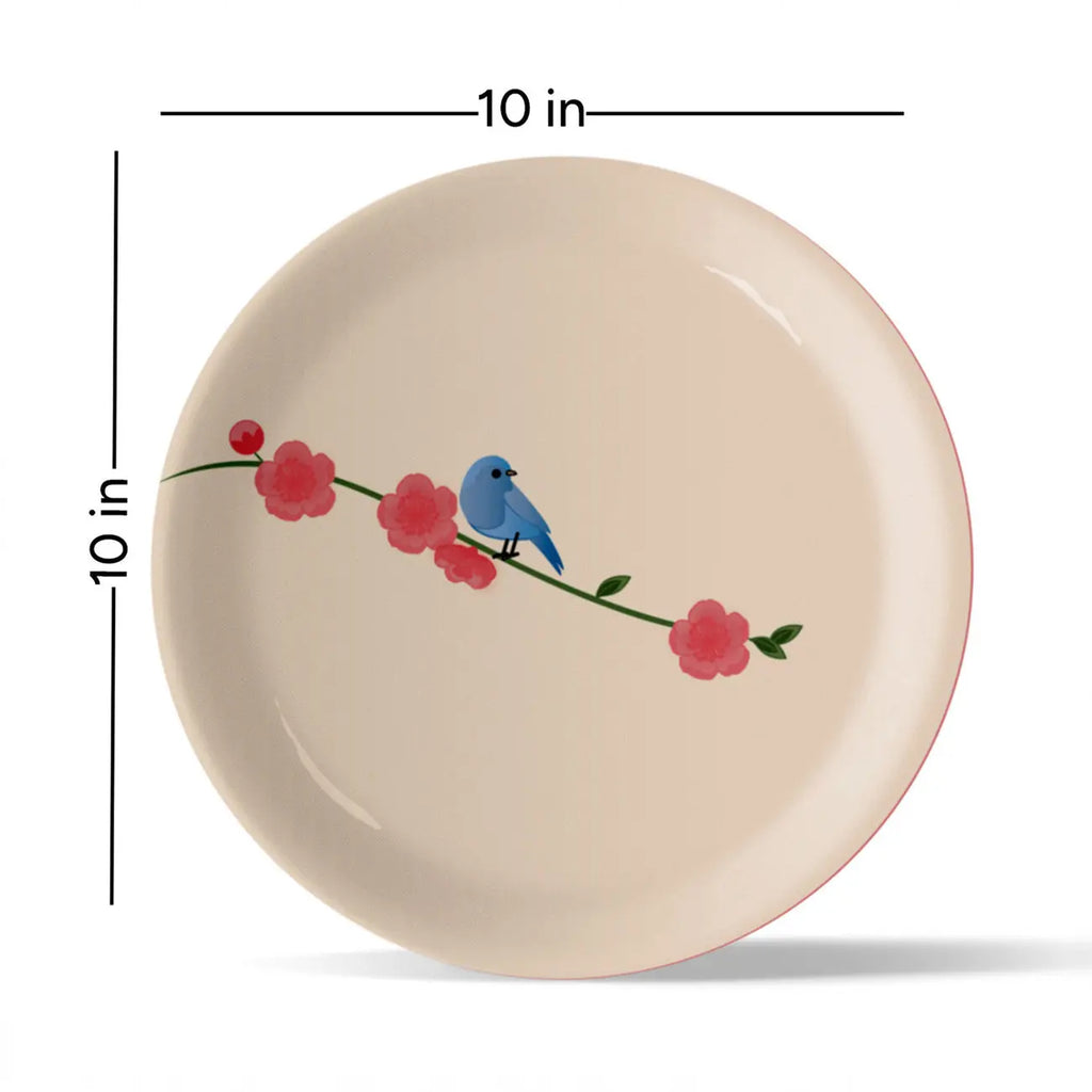 Nature Art for Every collage porcelain plate Set of 3 - Harshita Craft