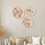 Nature Art for Every collage porcelain plate Set of 3 - Harshita Craft