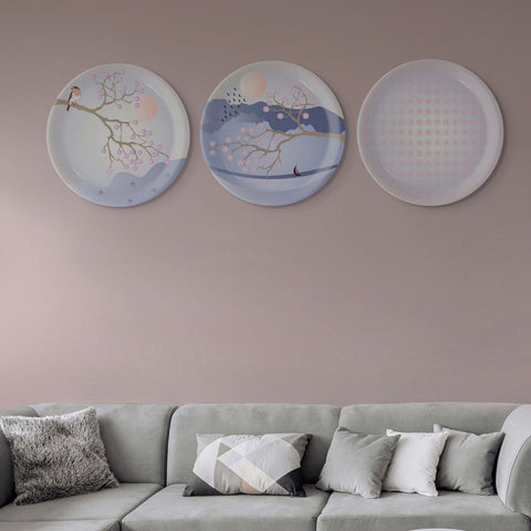 Spring-Inspired Art for Serene Spaces collage porcelain plate Set of 3