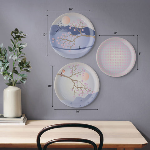 Spring-Inspired Art for Serene Spaces collage porcelain plate Set of 3