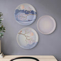 Spring-Inspired Art for Serene Spaces collage porcelain plate Set of 3 - Harshita Craft