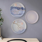 Spring-Inspired Art for Serene Spaces collage porcelain plate Set of 3 - Harshita Craft