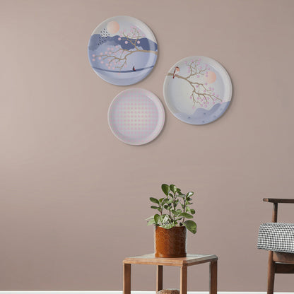 Spring-Inspired Art for Serene Spaces collage porcelain plate Set of 3