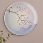 Spring-Inspired Art for Serene Spaces collage porcelain plate Set of 3 - Harshita Craft