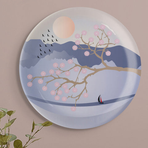 Spring-Inspired Art for Serene Spaces collage porcelain plate Set of 3