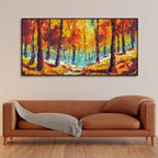 Nature Wall Painting of Colorful Autumn Season Forest DECORMANTRA