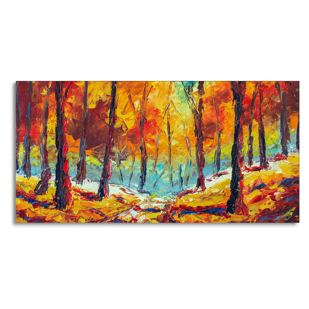 Nature Wall Painting of Colorful Autumn Season Forest DECORMANTRA