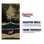 Night Landscape with Blue and golden Deer Premium Canvas Wall Painting DECORMANTRA