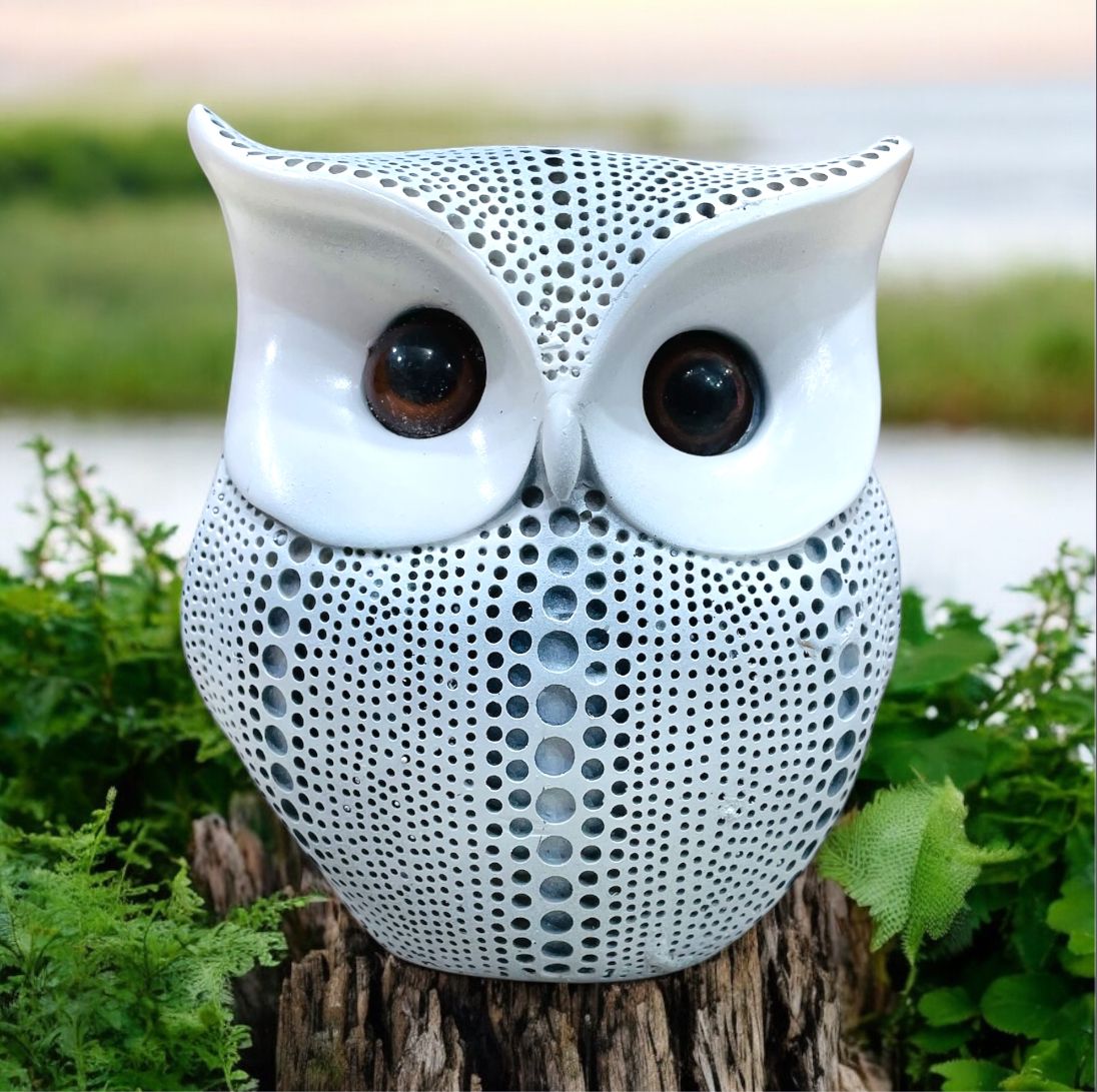 Modern Classy Lucky Owl Resin Art Figure Showpiece
