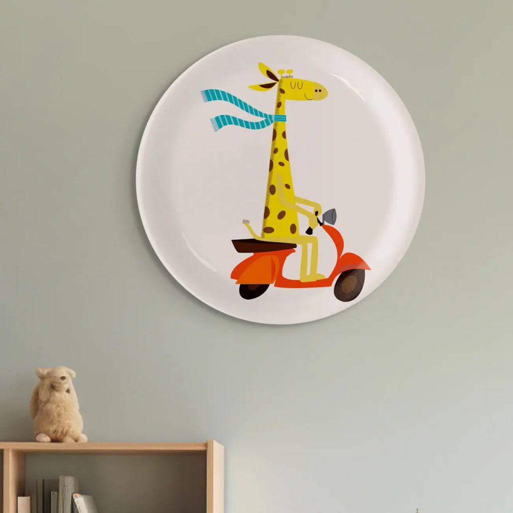 Playful Art for Kids' Rooms Girrafe porcelain plate - Harshita Craft