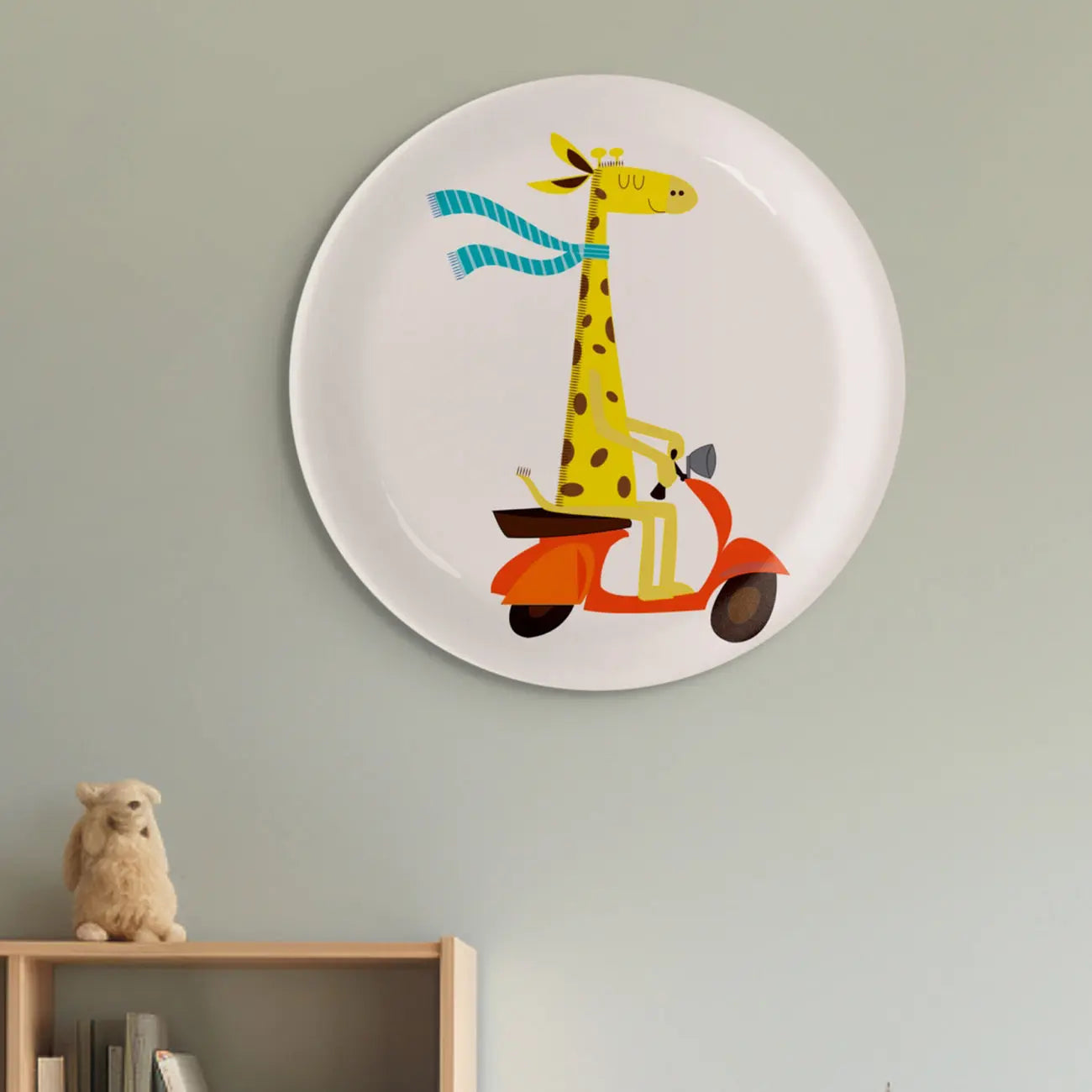 Playful Art for Kids' Rooms Girrafe porcelain plate - Harshita Craft
