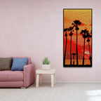 Beautiful Palm Tree at Sunset Canvas Wall Painting Decor Mantra
