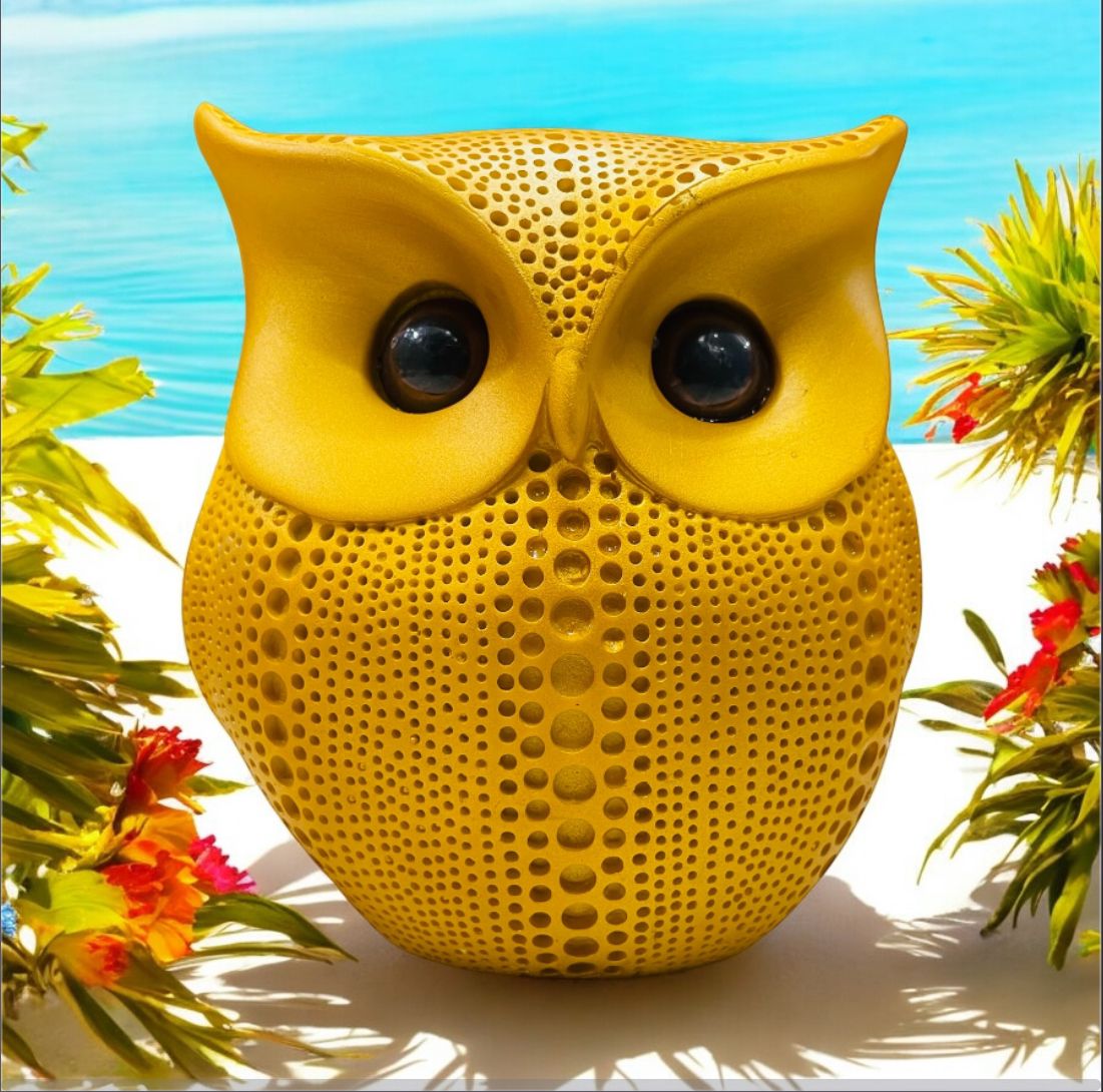 Modern Classy Lucky Owl Resin Art Figure Showpiece