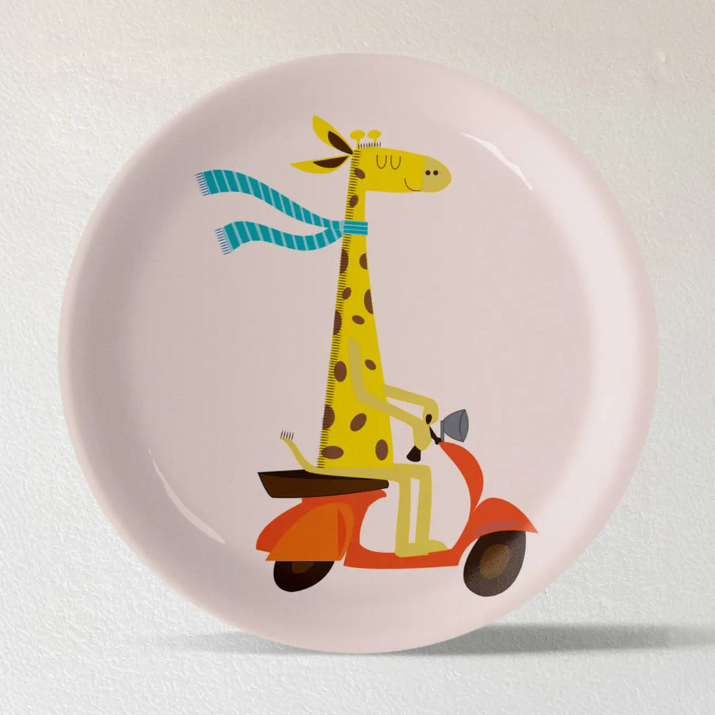 Playful Art for Kids' Rooms Girrafe porcelain plate - Harshita Craft