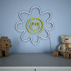Cute Smiley Yellow Sunflower LED Neon Light DECORMANTRA