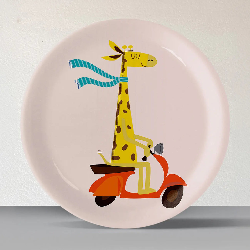 Playful Art for Kids' Rooms Girrafe porcelain plate - Harshita Craft