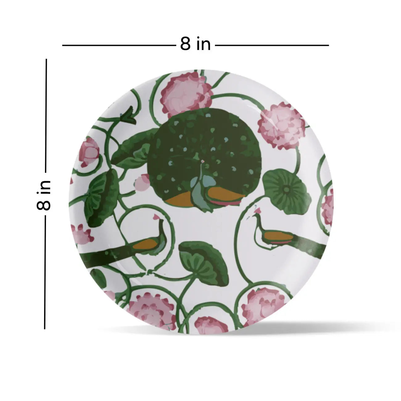 Pichwai Floral Print Porcelain Wall Plate - Harshita Craft