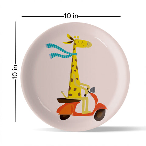 Playful Art for Kids' Rooms Girrafe porcelain plate