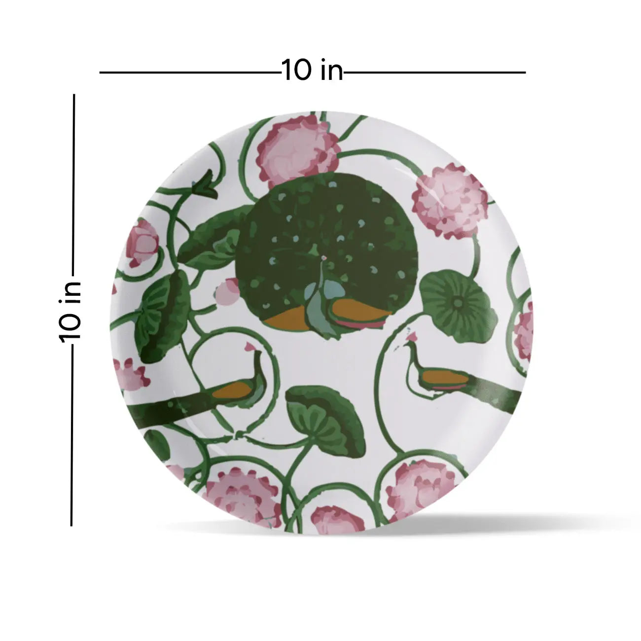 Pichwai Floral Print Porcelain Wall Plate - Harshita Craft