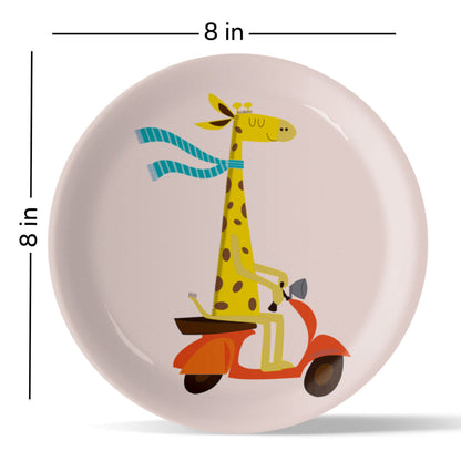 Playful Art for Kids' Rooms Girrafe porcelain plate