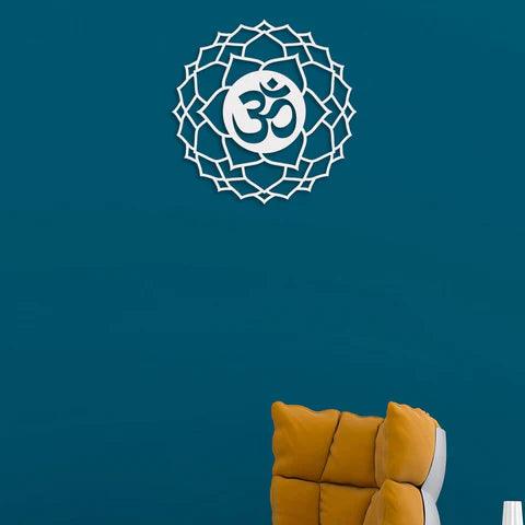 Om With Flower Metal Wall Art - Decor Mantra 
