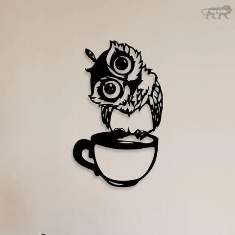 Owl Face Metal Wall Art - Decor Mantra 