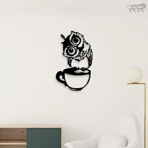 Owl Face Metal Wall Art - Decor Mantra 