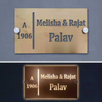 Personalized LED Metal Name Plate for Home – Waterproof Soft Gold Steel Name Plate - Harshita Craft