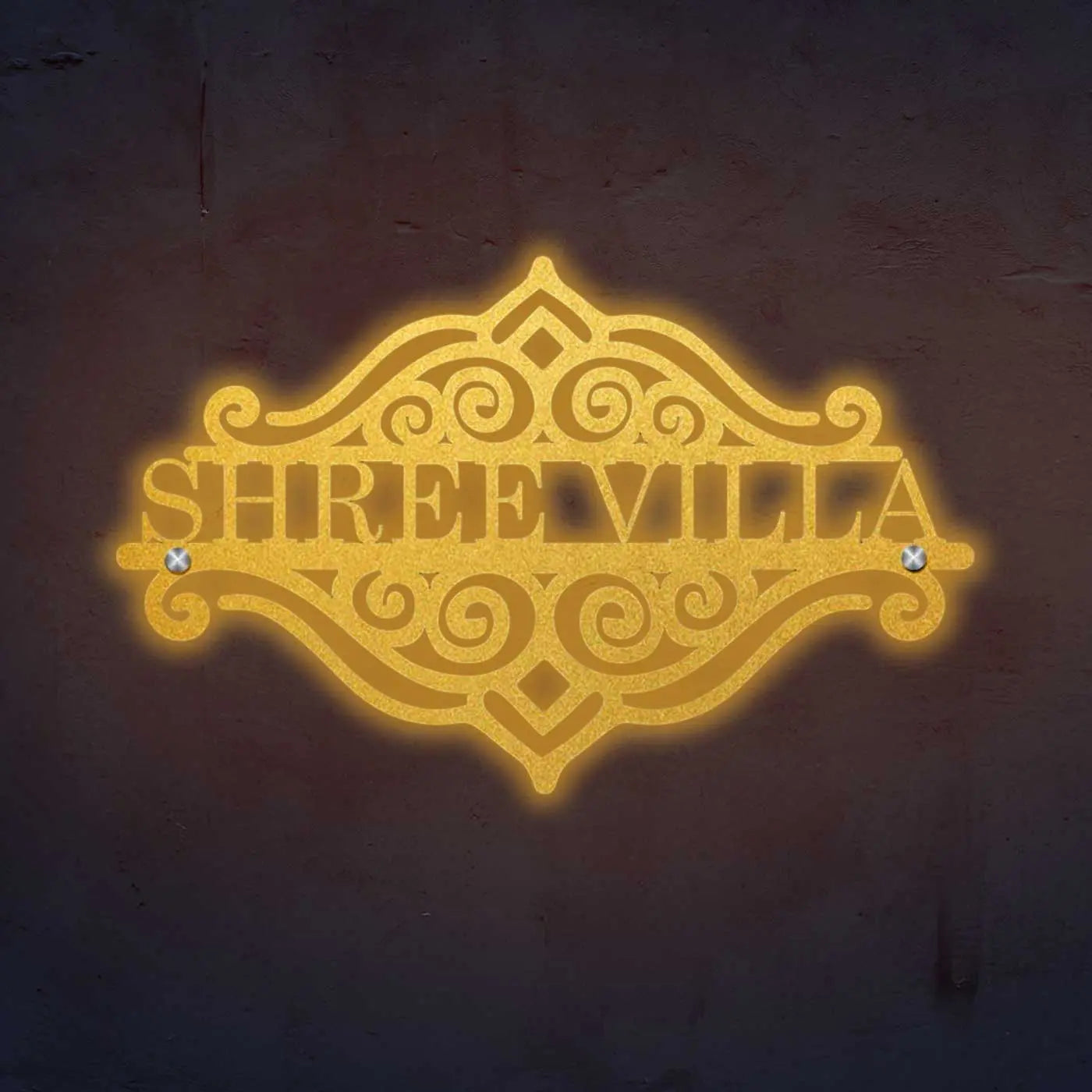 Personalized Laser Cut Metal Name Plate for Home | Sleek Steel Design - Harshita Craft