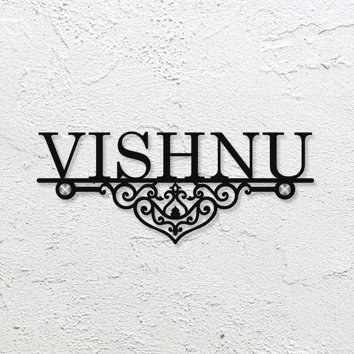 Personalized Laser Cut Elegant Design Metal Name Plate for Home