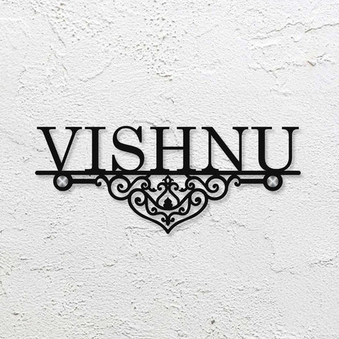 Personalized Laser Cut Elegant Design Metal Name Plate for Home