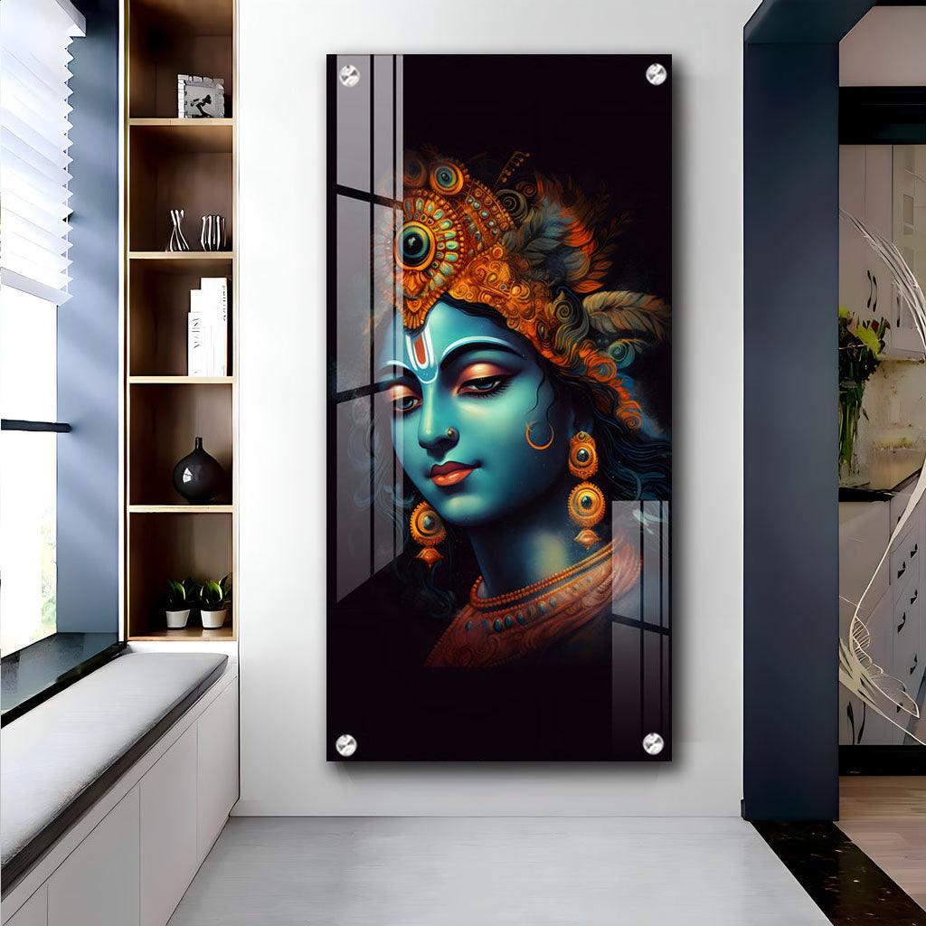 Elegant Premium Acrylic Wall Art Featuring Lord Shree Krishna - Decor Mantra 
