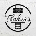 Modern Round Laser Cut Metal Name Plate for Home - Harshita Craft