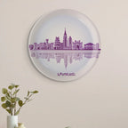Urban Dreamscapes: Cityscape Bangalore Artistry porcelain plate - Harshita Craft