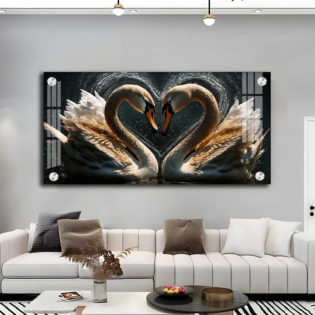 Graceful Swan Premium Acrylic Horizontal Wall Art - Decor Mantra 