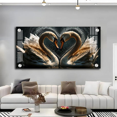 Graceful Swan Premium Acrylic Horizontal Wall Art - Decor Mantra 