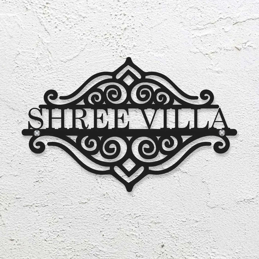 Personalized Laser Cut Metal Name Plate for Home | Sleek Steel Design - Harshita Craft