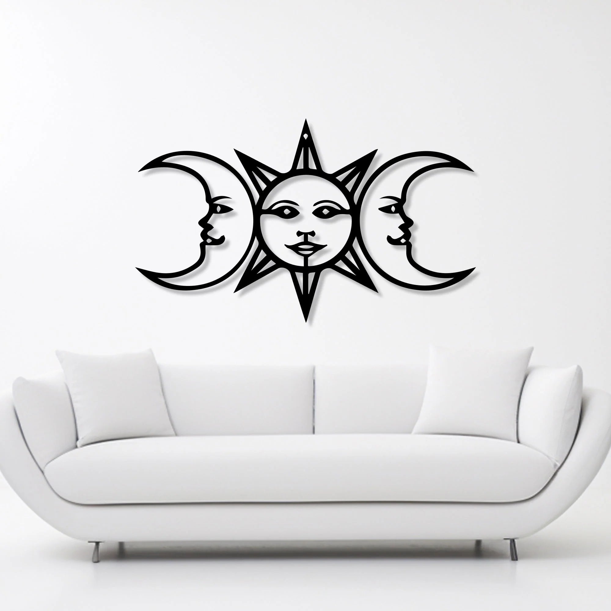 Celestial Sun & Moon Metal Wall Art