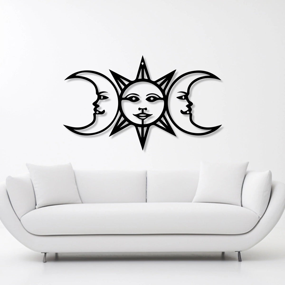 Celestial Sun & Moon Metal Wall Art