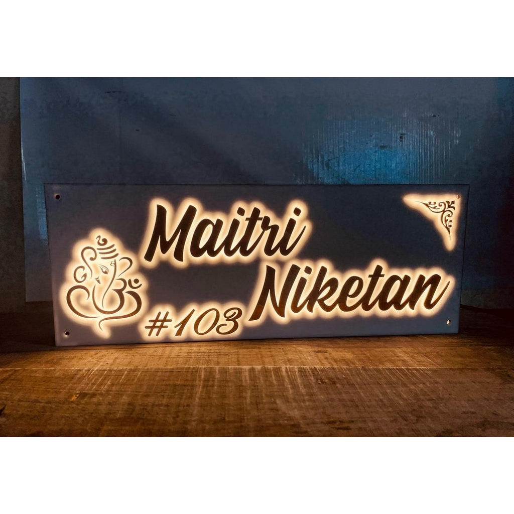 Custom Acrylic LED Name Plate with Embossed Letters 