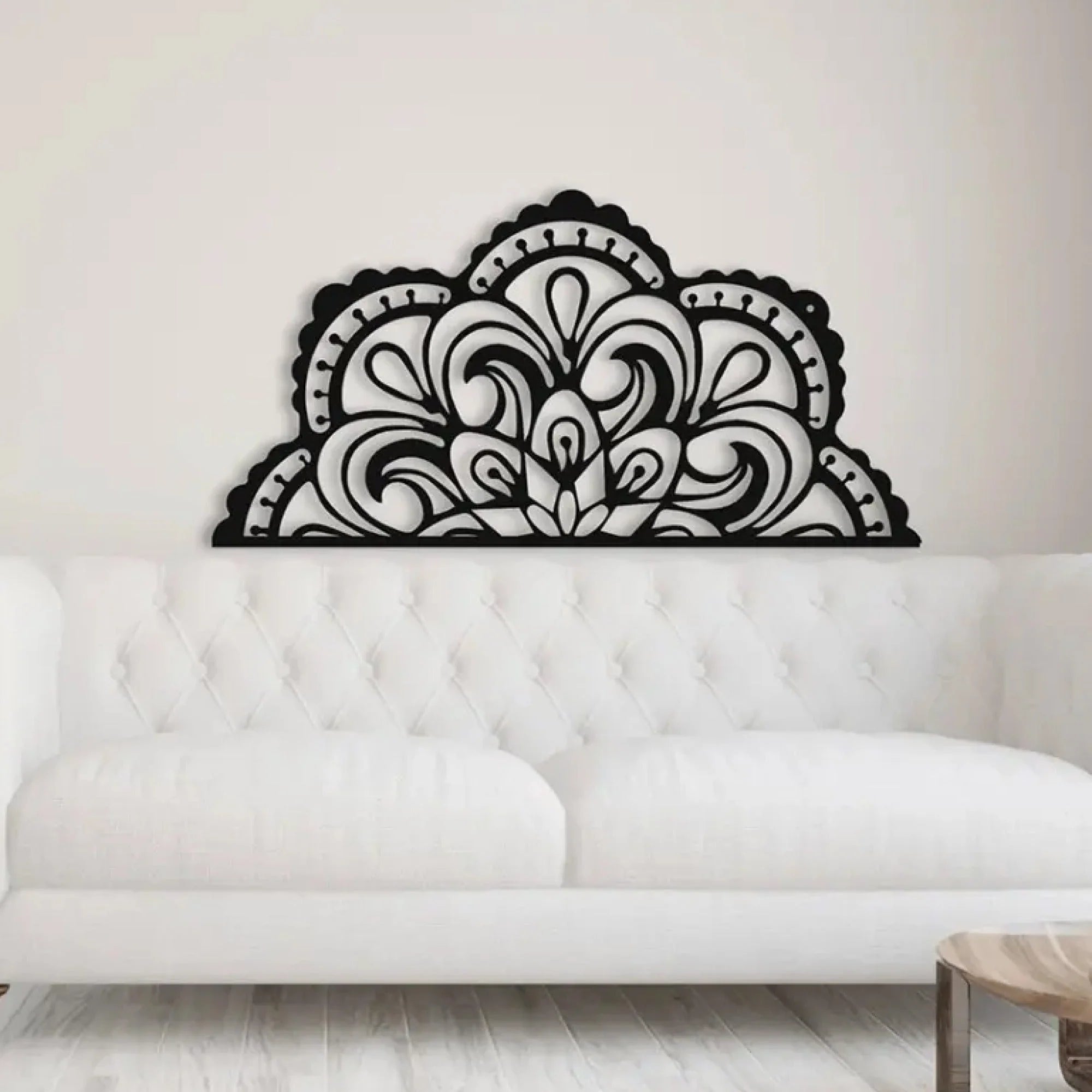 Divided Mandala Pattern Metal Wall Art