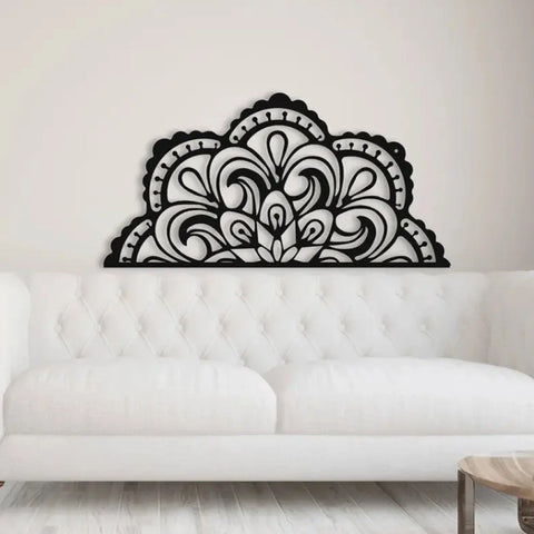 Divided Mandala Pattern Metal Wall Art