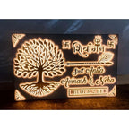 White & Golden Acrylic LED Name Plate for Home - Harshita Craft