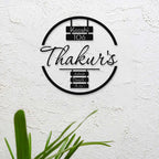 Modern Round Laser Cut Metal Name Plate for Home - Harshita Craft
