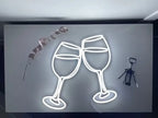 2 Wine Glass LED Neon Light for Wall Decor - Harshita Craft