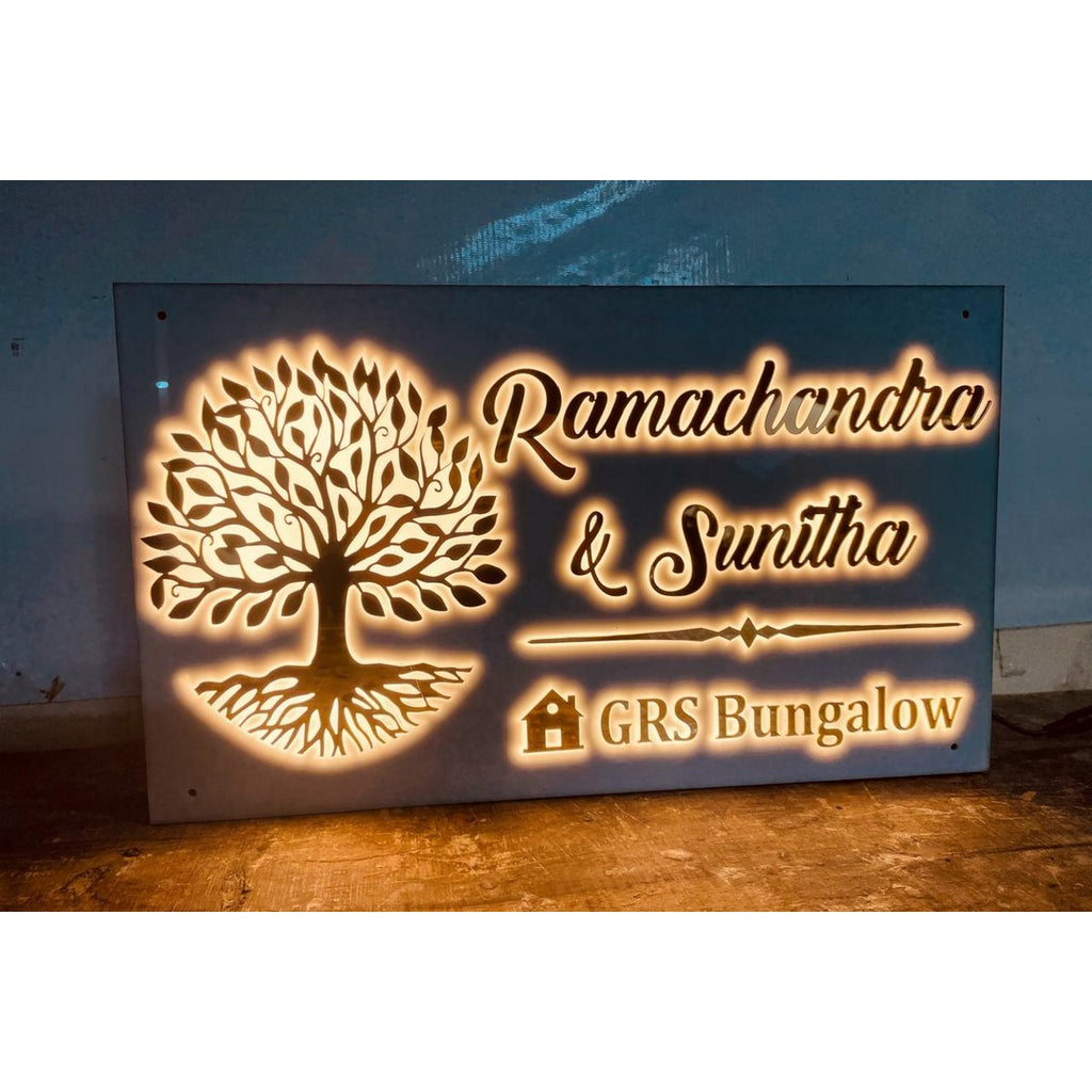  3D Embossed Letters LED House Name Plate