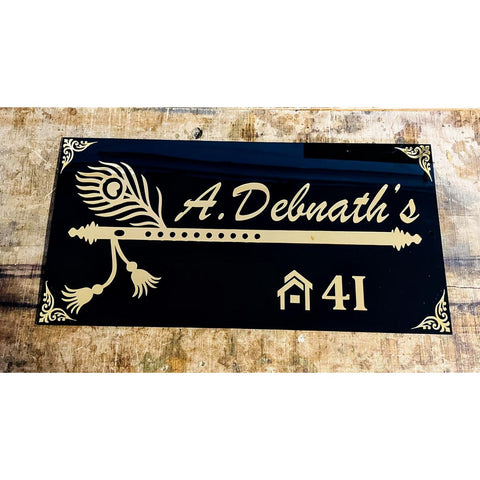 Bansuri Design Acrylic Name Plate