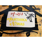 Multicolor Customisable Acrylic Hut Shape Name Plate 