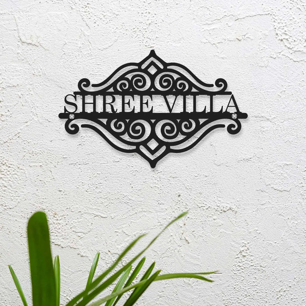 Personalized Laser Cut Metal Name Plate for Home | Sleek Steel Design - Harshita Craft